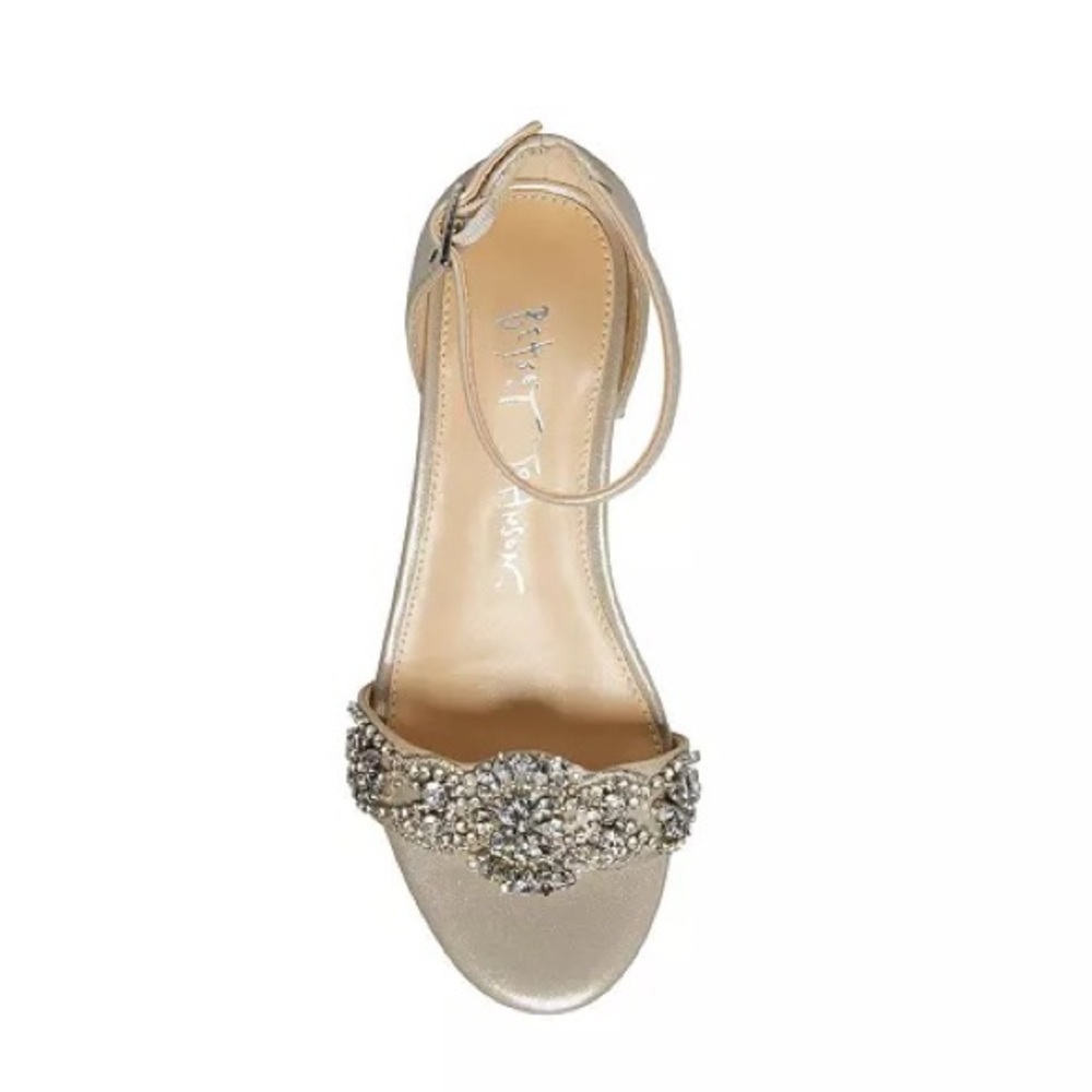 Betsey Johnson “Mel” beaded block heel silver (3)